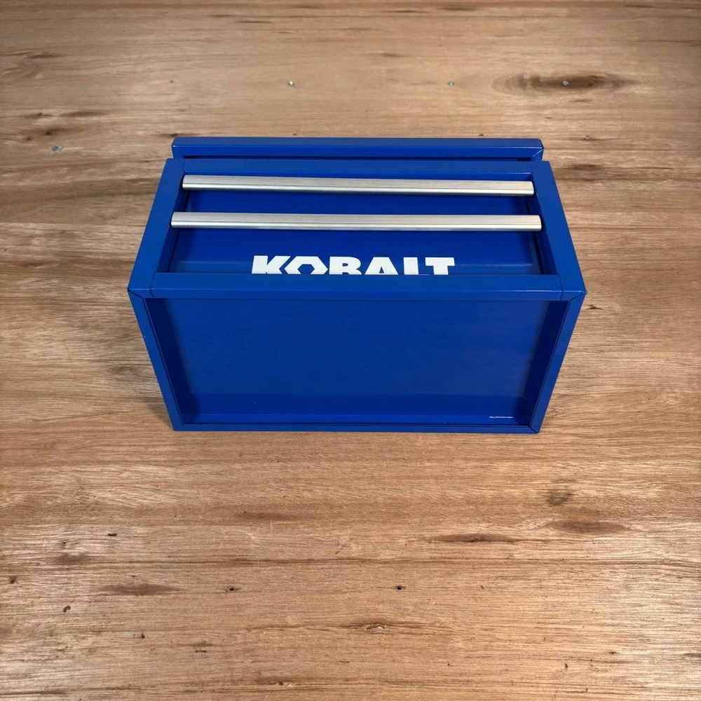 Kobalt Mini Tool Box Blue Steel 2 Drawer Desktop Storage Chest Organizer